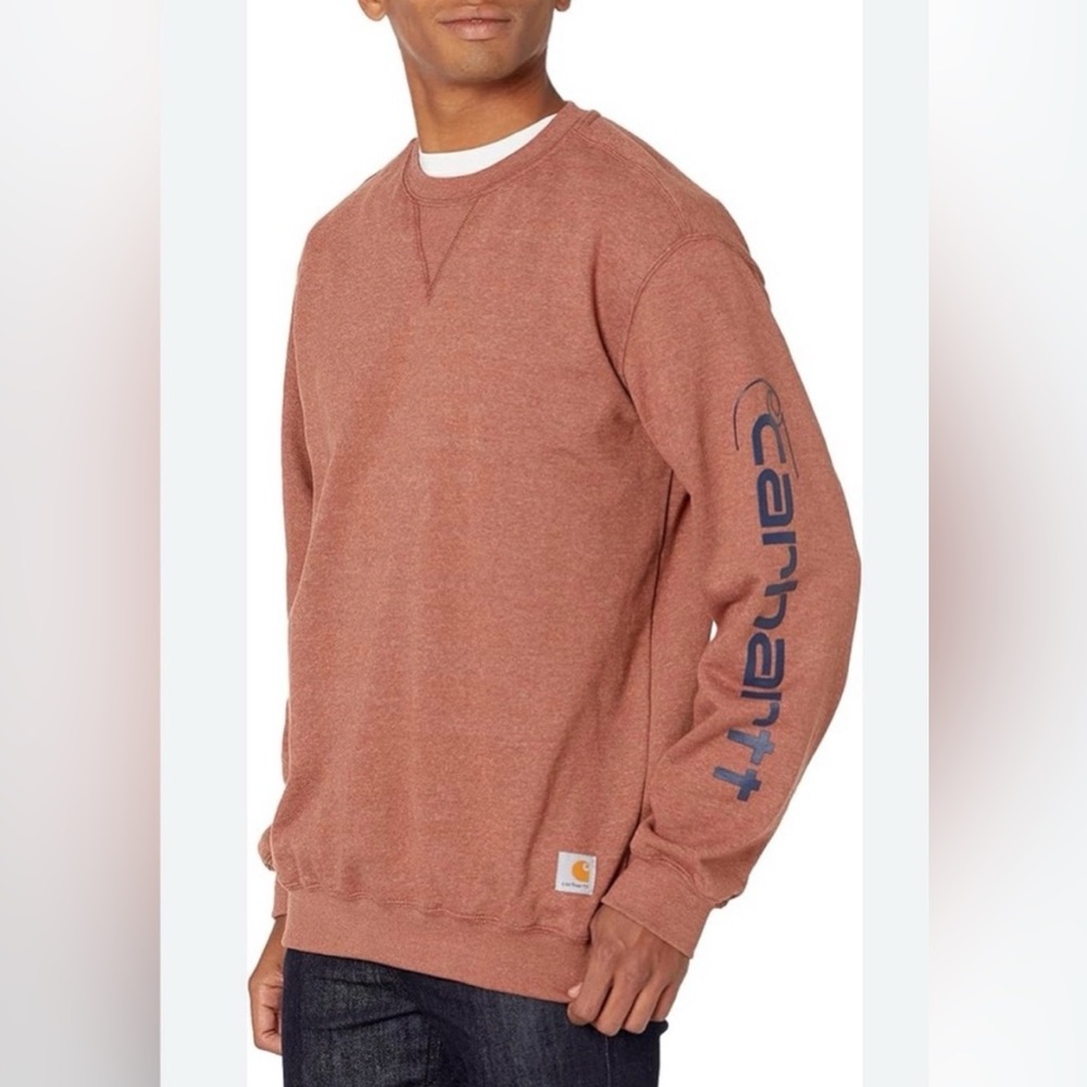 Carhartt Men's Crewneck Sweatshirt with Sleeve Logo size Medium 🥂